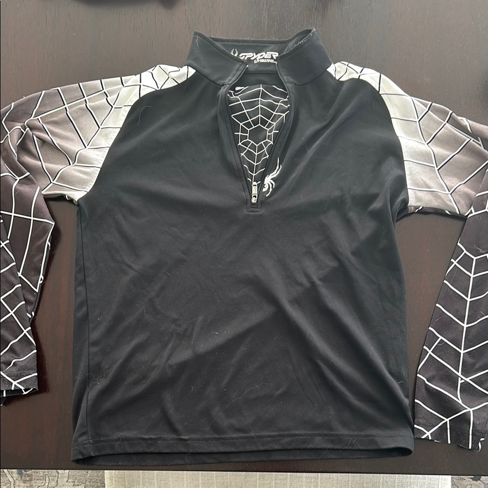 Spyder Black 1/4 Zip Base Layer